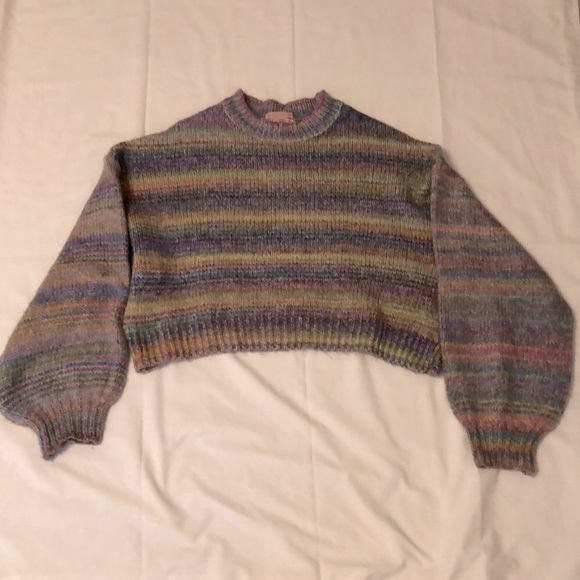Urban Outfitters Sweaters - Urban Outfitters Rainbow Cropped Sweater